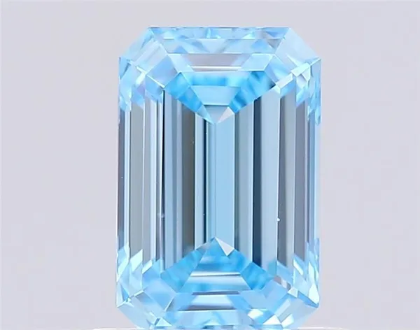 0.93ct EMERALD Fancy Vivid Blue VS1 Coloured Lab diamond