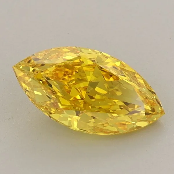 1.21ct MARQUISE Fancy Vivid Yellow VVS2 Coloured Lab diamond
