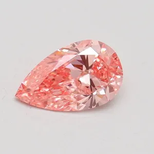0.52ct PEAR Fancy Vivid Pink SI2 Coloured Lab diamond