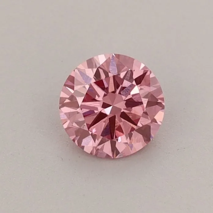 0.39ct ROUND Fancy Vivid Pink VS1 Coloured Lab diamond