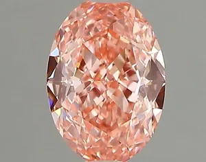 1.05ct OVAL Fancy Vivid Pink VVS2 Coloured Lab diamond