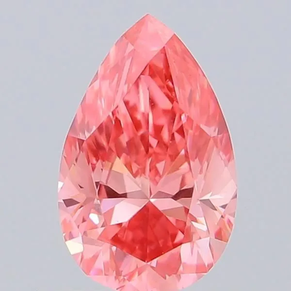 0.58ct PEAR Fancy Vivid Pink VS1 Coloured Lab diamond