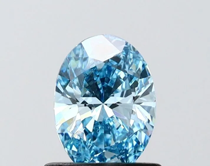 0.72ct OVAL Fancy Vivid Blue VVS2 Coloured Lab diamond