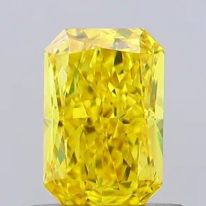 0.76ct RADIANT Fancy Vivid Yellow VVS2 Coloured Lab diamond