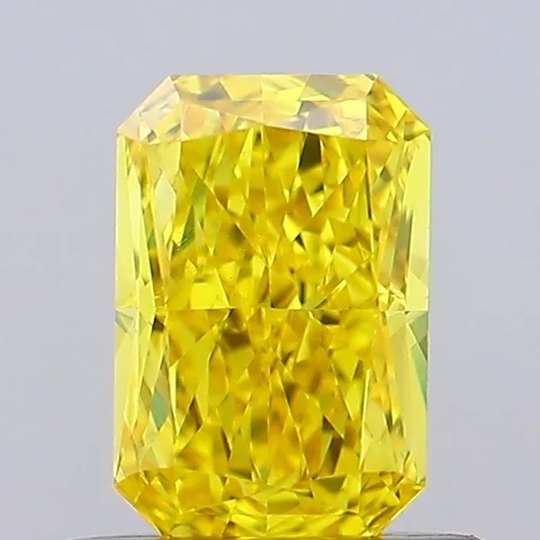 0.76ct RADIANT Fancy Vivid Yellow VVS2 Coloured Lab diamond