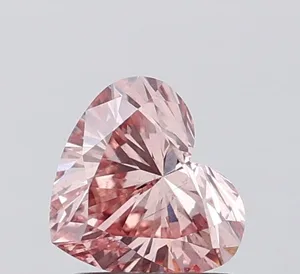 1.02ct HEART Fancy Intense Brownish Pink SI2 Coloured Lab diamond
