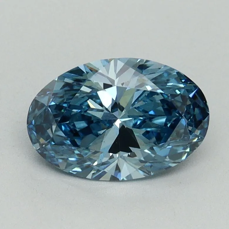 1.00ct OVAL Fancy Vivid Blue VS2 Coloured Lab diamond