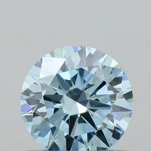 0.56ct ROUND Fancy Vivid Blue VVS2 Coloured Lab diamond