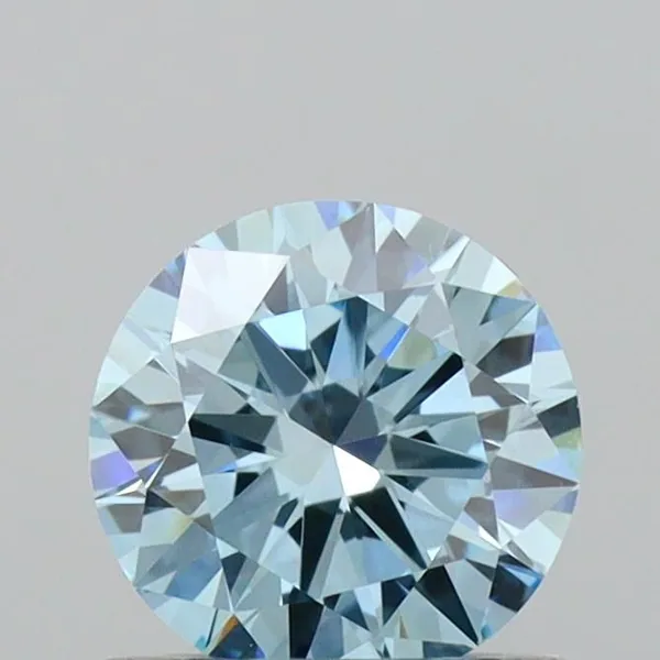 0.56ct ROUND Fancy Vivid Blue VVS2 Coloured Lab diamond
