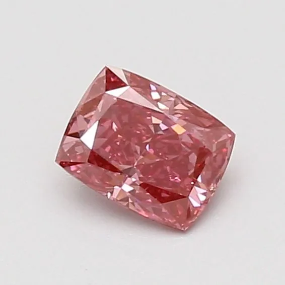 0.57ct CUSHION Fancy Vivid Pink VVS2 Coloured Lab diamond