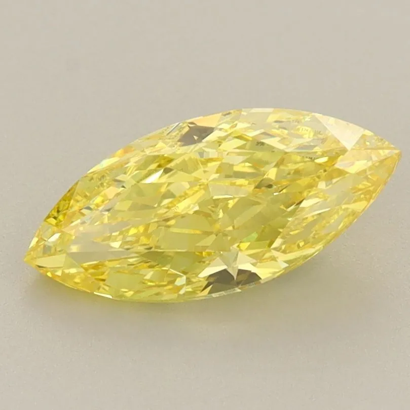 1.29ct MARQUISE Fancy Vivid Yellow VVS2 Coloured Lab diamond