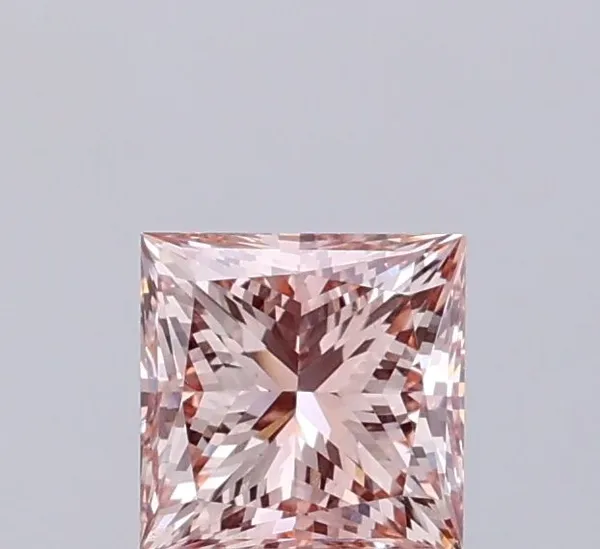 1ct PRINCESS Fancy Brown Pink VS1 Coloured Lab diamond