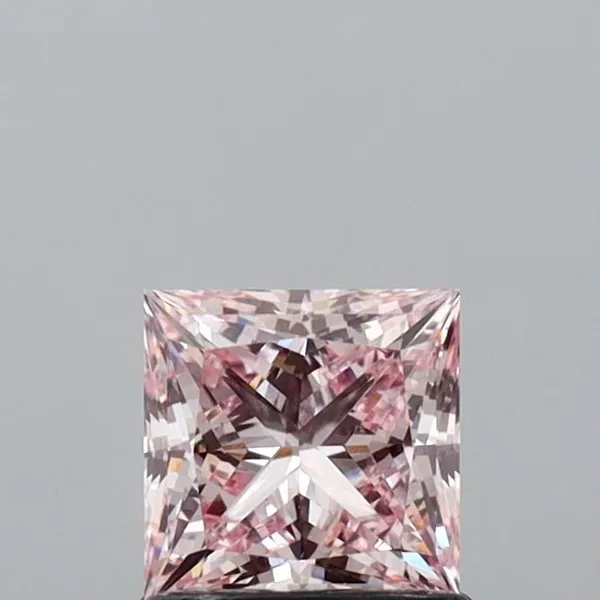 1.07ct PRINCESS Fancy Intense Pink VVS2 Coloured Lab diamond