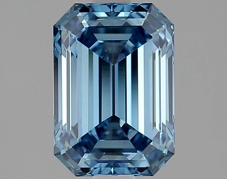 1.76ct EMERALD Fancy Vivid Blue VVS2 Coloured Lab diamond