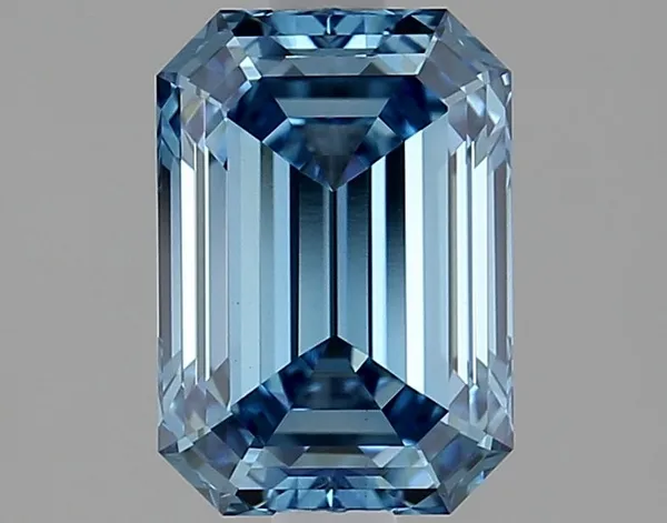 1.76ct EMERALD Fancy Vivid Blue VVS2 Coloured Lab diamond