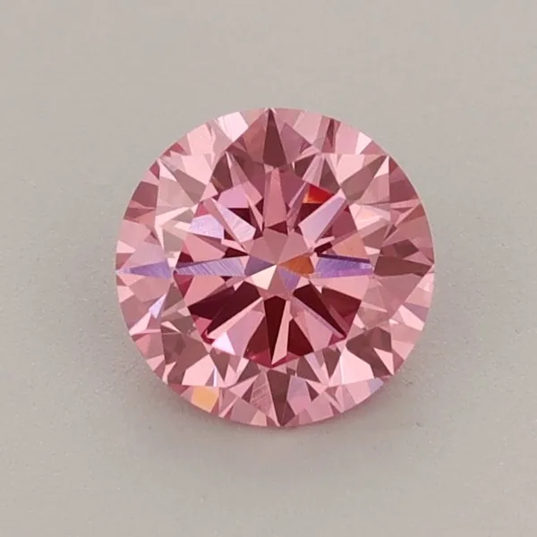 0.7ct ROUND Fancy Vivid Pink VS1 Coloured Lab diamond
