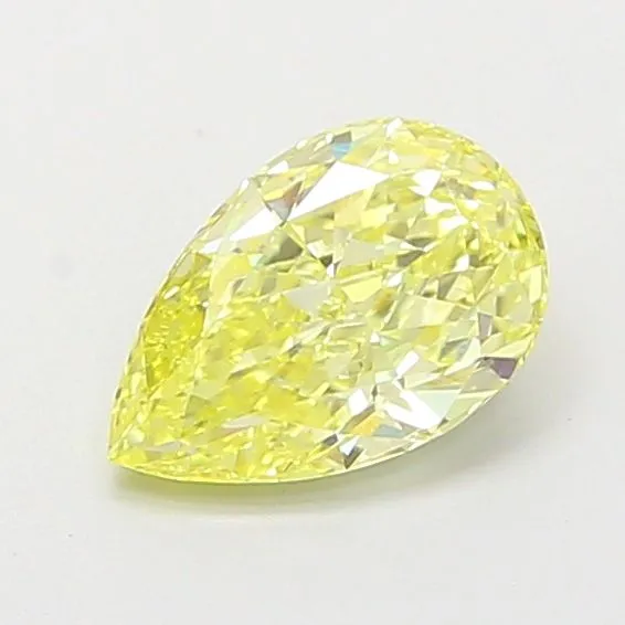 0.95ct PEAR Fancy Intense Yellow VVS2 Coloured Lab diamond