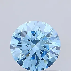 0.74ct ROUND Fancy Vivid Blue VVS2 Coloured Lab diamond