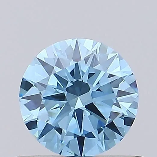 0.50ct ROUND Fancy Vivid Blue VS1 Coloured Lab diamond