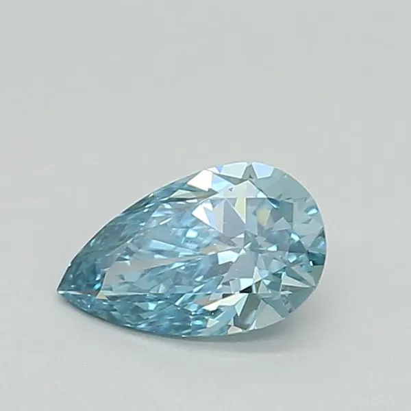 0.59ct PEAR Fancy Vivid Greenish Blue VVS2 Coloured Lab diamond