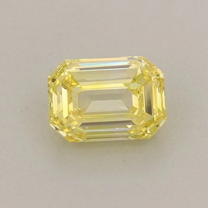 0.54ct EMERALD Fancy Intense Yellow VVS2 Coloured Lab diamond