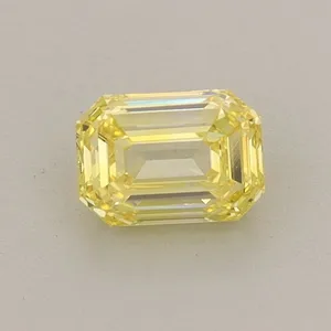0.54ct EMERALD Fancy Intense Yellow VVS2 Coloured Lab diamond