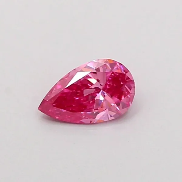 0.41ct PEAR Fancy Vivid Pink VS1 Coloured Lab diamond