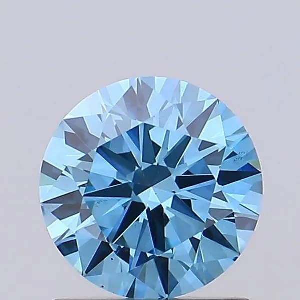 1.07ct ROUND Fancy Vivid Blue VS2 Coloured Lab diamond