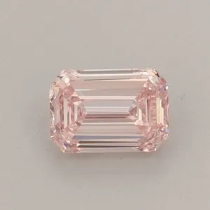 0.52ct EMERALD Fancy Intense Pink VVS2 Coloured Lab diamond