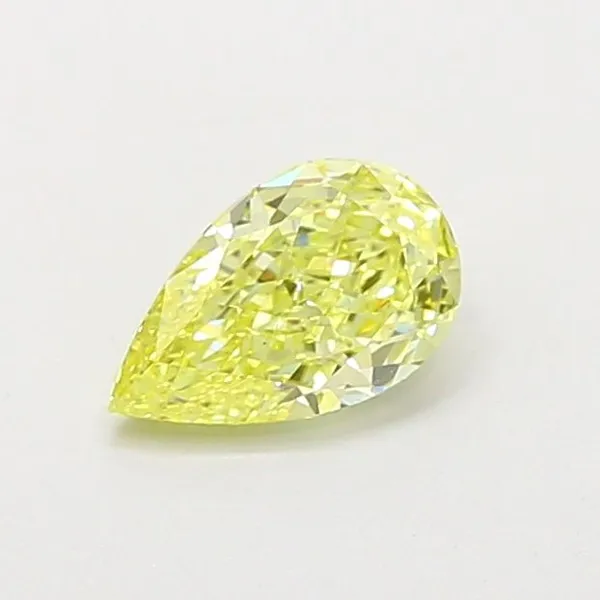 0.86ct PEAR Fancy Intense Yellow VS1 Coloured Lab diamond