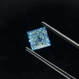 2.09ct PRINCESS Fancy Vivid Blue VS1 Coloured Lab diamond