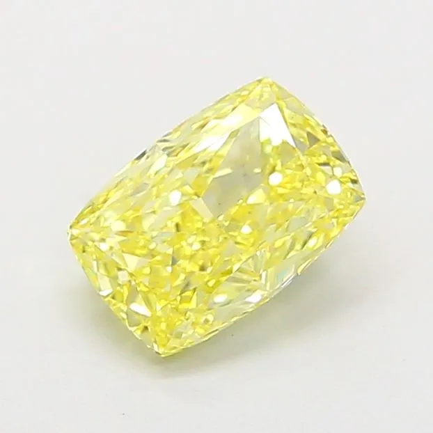 1.20ct CUSHION Fancy Intense Yellow VS1 Coloured Lab diamond