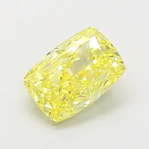 1.2ct CUSHION Fancy Intense Yellow VS1 Coloured Lab diamond