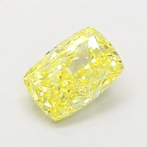1.2ct CUSHION Fancy Intense Yellow VS1 Coloured Lab diamond