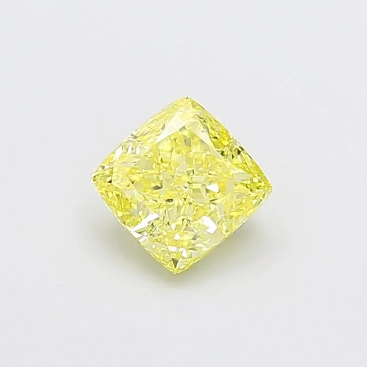 1.32ct CUSHION Fancy Intense Yellow VS1 Coloured Lab diamond