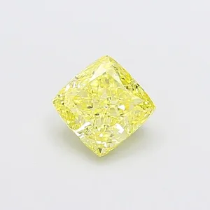 1.32ct CUSHION Fancy Intense Yellow VS1 Coloured Lab diamond