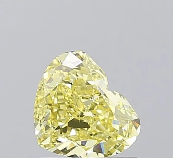 1ct HEART Fancy Intense Yellow VS1 Coloured Lab diamond