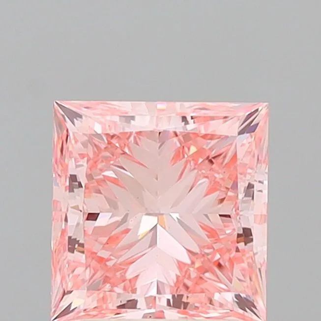3.00ct PRINCESS Fancy Vivid Pink VS1 Coloured Lab diamond