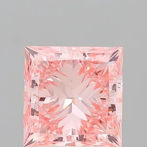 3ct PRINCESS Fancy Vivid Pink VS1 Coloured Lab diamond
