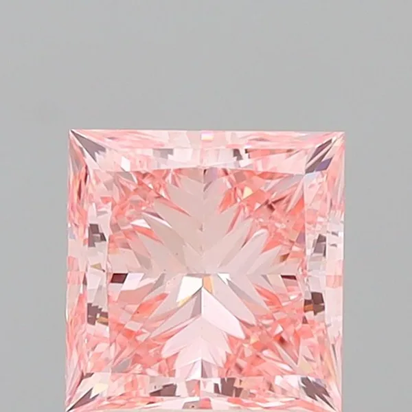 3ct PRINCESS Fancy Vivid Pink VS1 Coloured Lab diamond