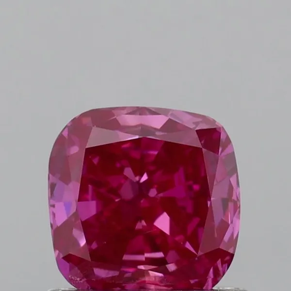 0.84ct CUSHION Fancy Vivid Pink VS1 Coloured Lab diamond