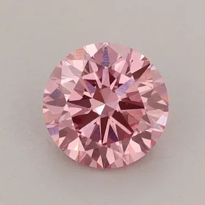 0.81ct ROUND Fancy Vivid Pink VS1 Coloured Lab diamond