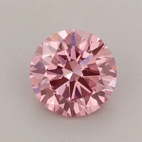 0.81ct ROUND Fancy Vivid Pink VS1 Coloured Lab diamond