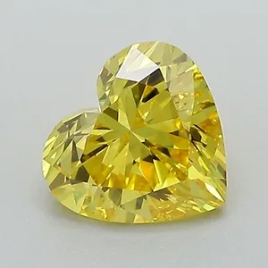 1.02ct HEART Fancy Vivid Yellow VVS2 Coloured Lab diamond