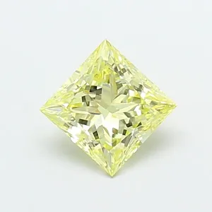 0.91ct PRINCESS Fancy Yellow VS2 Coloured Lab diamond