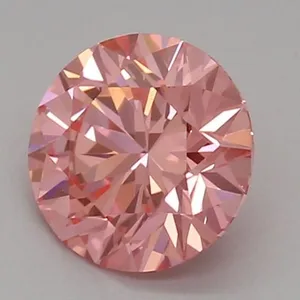 0.52ct ROUND Fancy Vivid Pink VVS2 Coloured Lab diamond