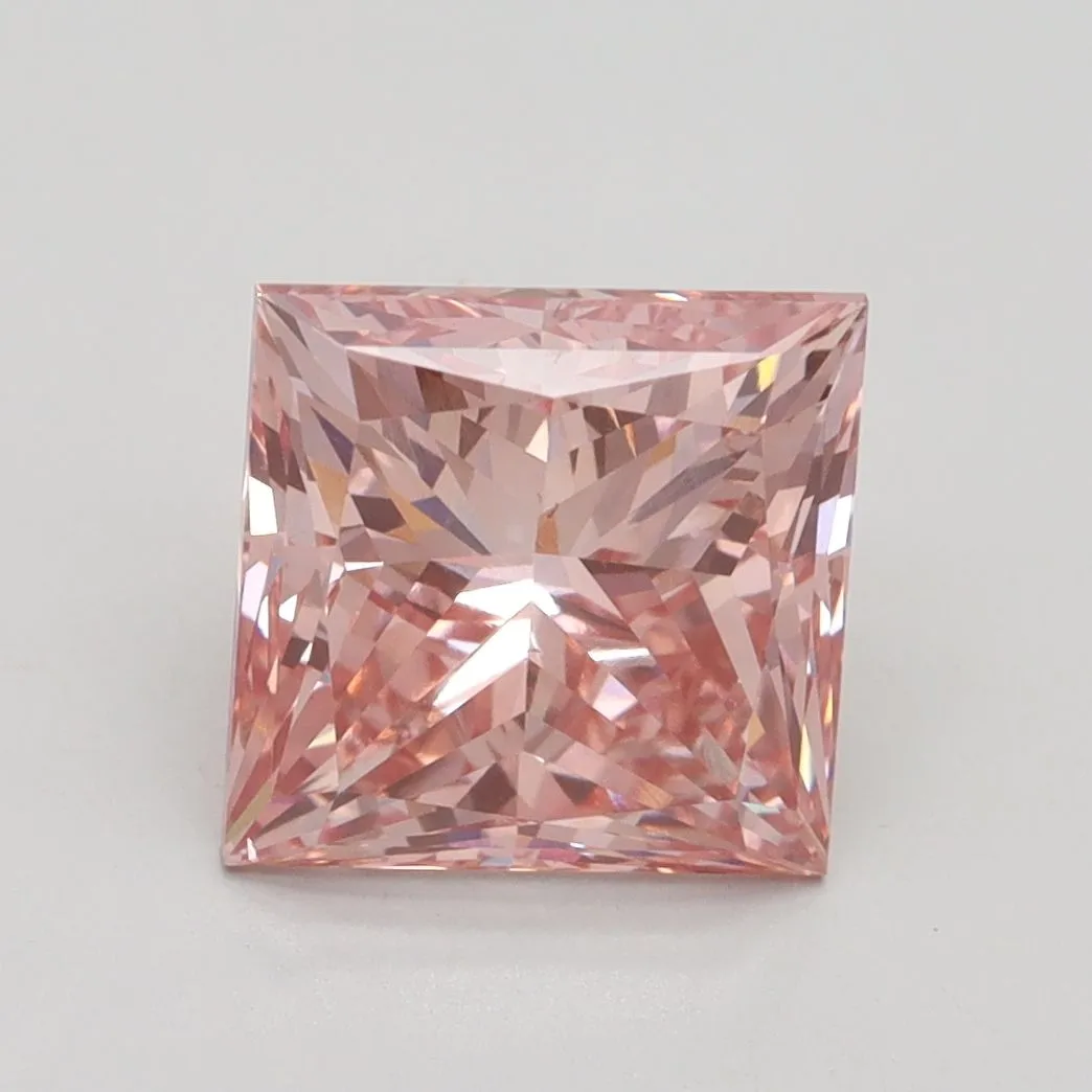 3.06ct PRINCESS Fancy Intense Pink VS2 Coloured Lab diamond
