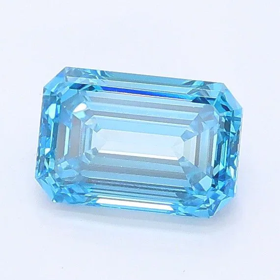 0.88ct EMERALD Fancy Vivid Blue VS1 Coloured Lab diamond