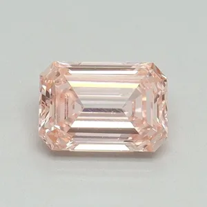 0.57ct EMERALD Fancy Intense Pink VS1 Coloured Lab diamond