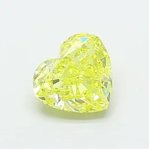 0.76ct HEART Fancy Intense Yellow VVS2 Coloured Lab diamond